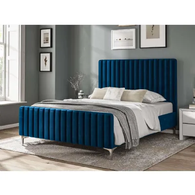 Fabric Bed Collection Blue 4'6 Fabric Bedframe