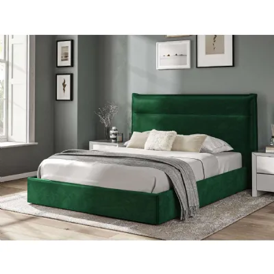 Fabric Bed Collection Green 4'6 Fabric Bedframe Ottoman