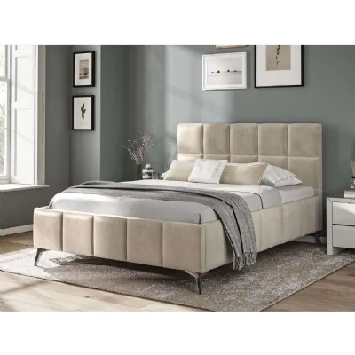 Fabric Bed Collection Beige 4'6 Fabric Bedframe
