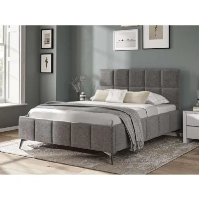 Fabric Bed Collection Dark Grey 4'6 Fabric Bedframe