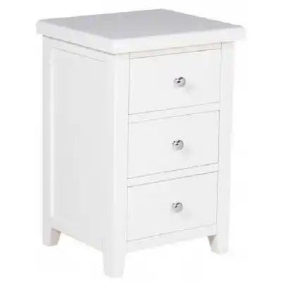 White Painted 3 Drawer Bedside Chest