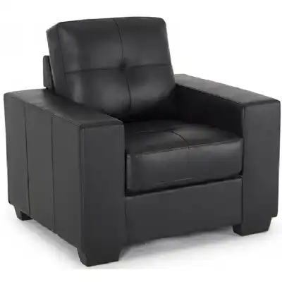 1 Seater Leather Black Armchair