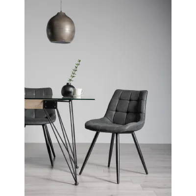 Black Faux Leather Dining Chair Black Legs