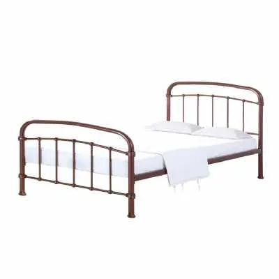 4ft6in Standard Double 135cm Metal Copper Curved Bed Frame Industrial Style