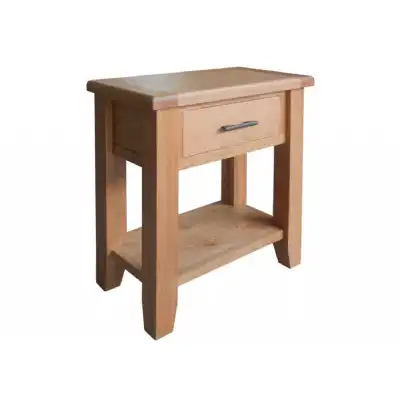 Solid Oak 1 Drawer Console Table
