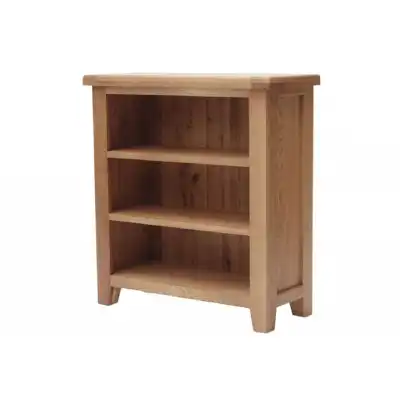 Light Natural Solid Oak Small Low Open Bookcase