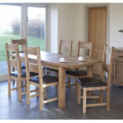 Solid Oak Natural Rectangular Extending Dining Table