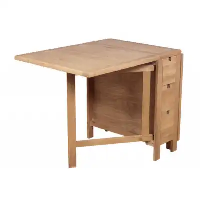 Oak Gate Leg Extending Dining Table with 3 Drawers