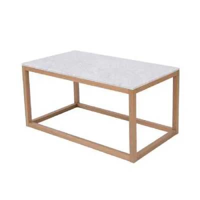Harlow Coffee Table Oak white Marble Top