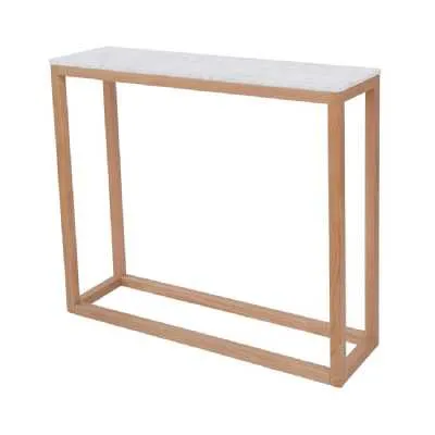 Harlow Console Table Oak white Marble Top