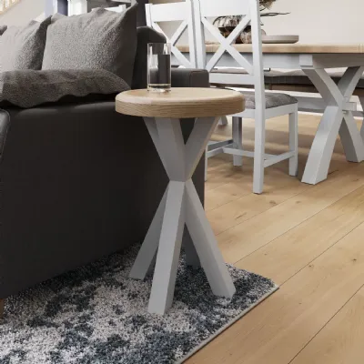 HOP Dining Grey Round Side Table