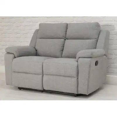 Beige Fabric Padded 2 Seater Manual Recliner Sofa