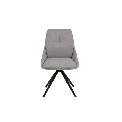Modern Grey Fabric Upholstered Swivel Dining Chair