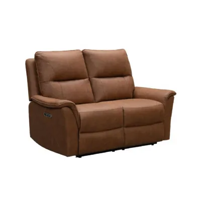 Modern Tan Fabric 2 Seater Upholstered Fixed Sofa