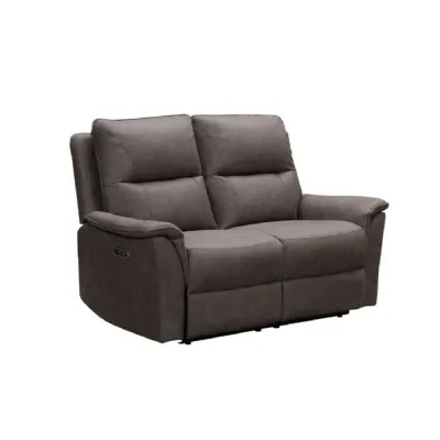 Modern Truffle Fabric 2 Seater Upholstered Fixed Sofa