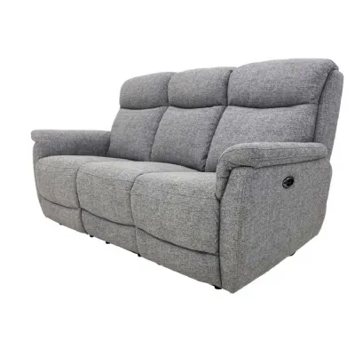 Kent Electric 3 Seater Recliner Fabric Grey