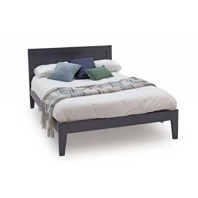 Modern Blue Painted 4ft6 Double Bed Frame Low Foot End