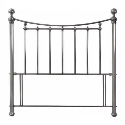Double Bed Metal Headboard Antique Silver Finish