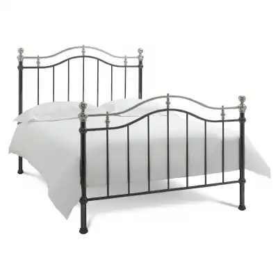 Black Shiny Nickel King Size Bed
