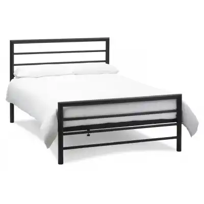 Black Painted Metal King Size Bed