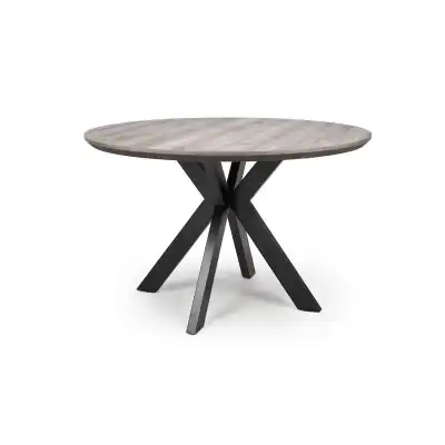 Grey Oak Round Dining Table Scratch Stain Resistant Top