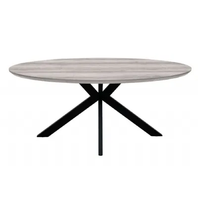 Grey Large Fixed Oval Dining Table Spider Base