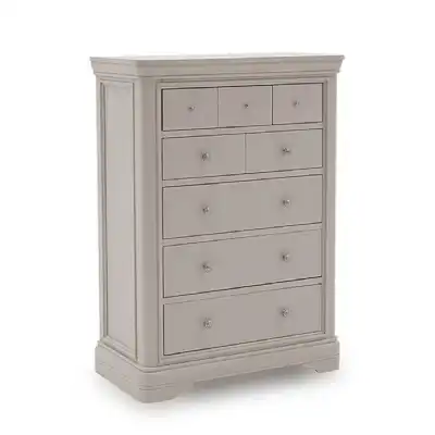 Taupe Painted Large Tall Chest of 8 Drawers