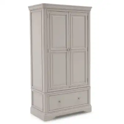 Tall Taupe Painted Double Wardrobe