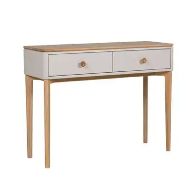 Scandi Taupe and Oak Wood Console Table
