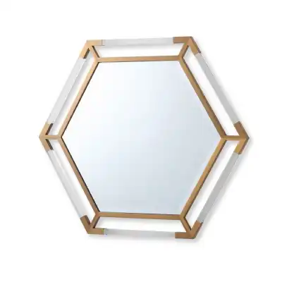 Gold and Silver Hexagon Wall Mirror