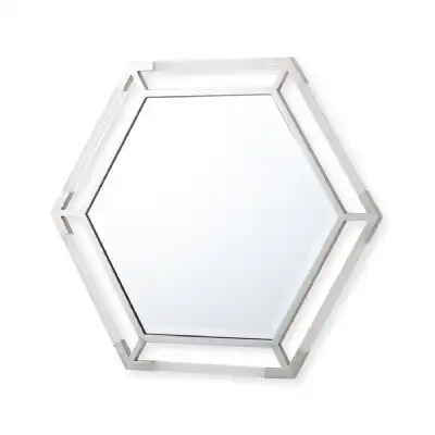 Silver Hexagonal Wall Mirror