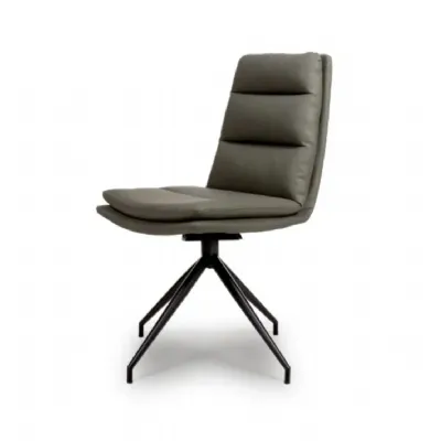 Truffle Faux Leather Fabric Swivel Dining Chair