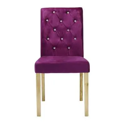 Paris Chair Purple Velvet (pack Of 2)