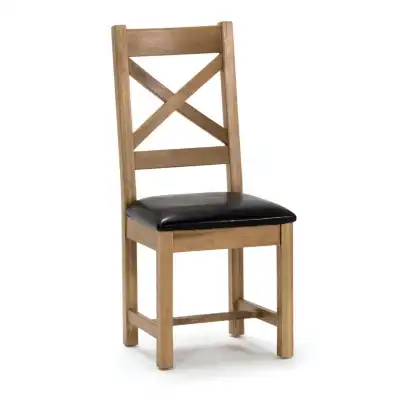 Black Leather Cross Back Dining Chair