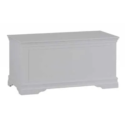 Traditional French Inspired Wooden Grey Painted Finish Bedroom Blanket Box 50 x 100cm