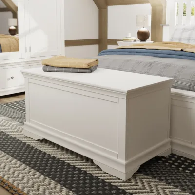 French White Painted Blanket Box