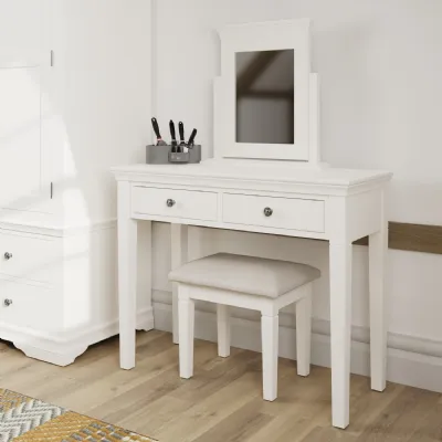 White Painted Small Dressing Table 100cm Wide