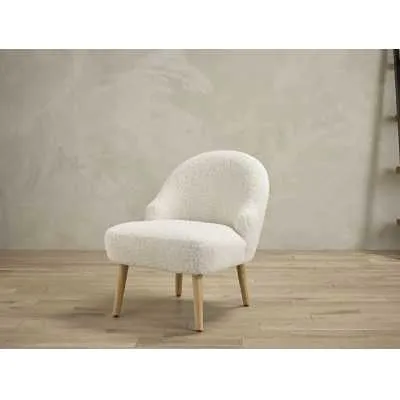 Boucle Teddy Bear Accent Chair White