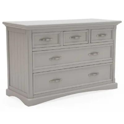 Large Grey Painted Dressing Chest of 5 Drawers