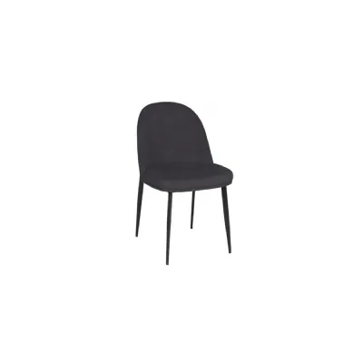 Modern Grey Velvet Fabric Dining Chair Oak Frame