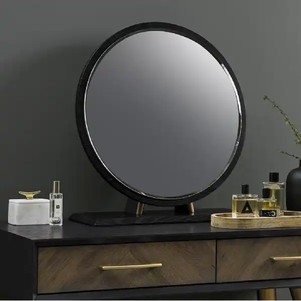Peppercorn Round Vanity Table Mirror