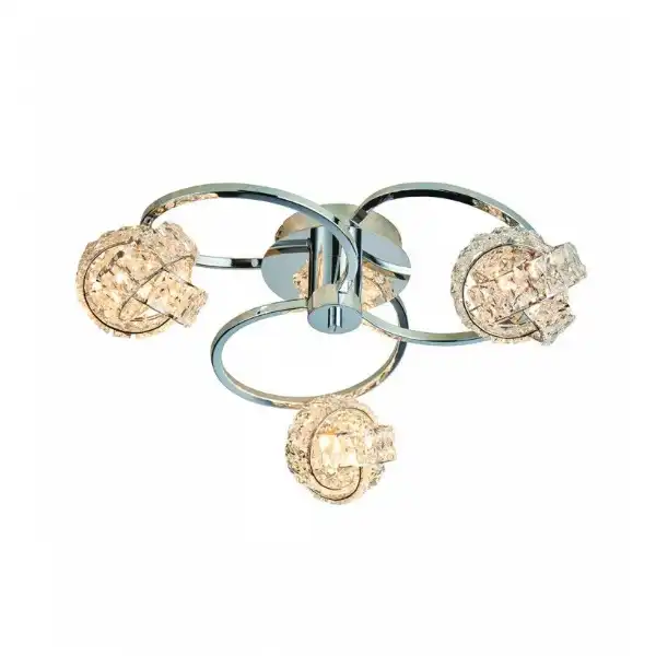 Chrome Clear Glass 3 Ceiling And Wall Light