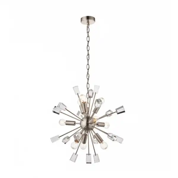 9 Pendant Ceiling Wall Lighting Silver Nickel On Chain
