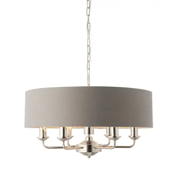 Nickel 6 Pendant Light Nickle And Charcoal