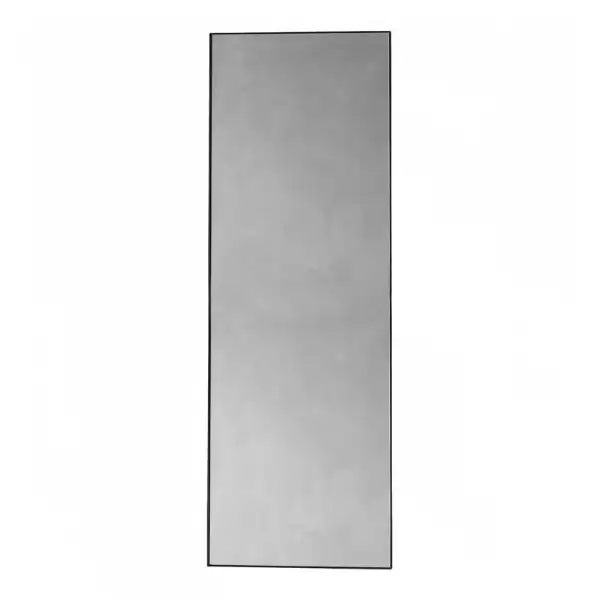 Tall Black Rectangular Sleek Design Leaner Floor Wall Mirror