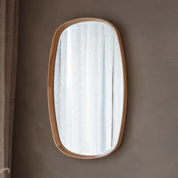 Oak Framed Oval Shaped Wall Mirror