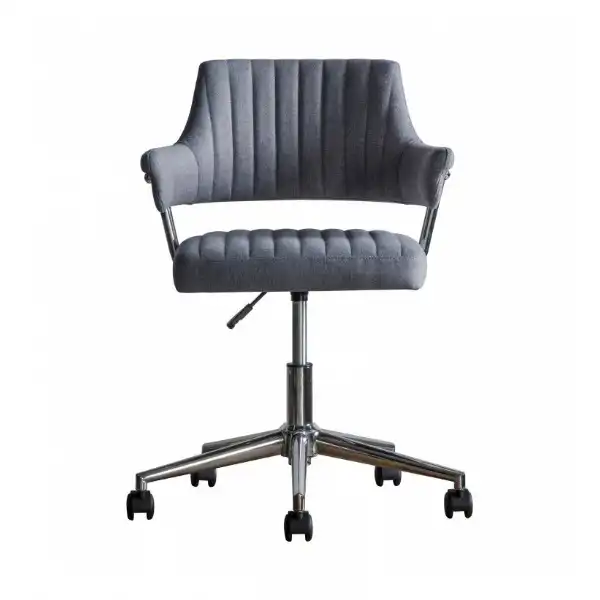 Grey Fabric Silver Stainless Steel Office Swivel Chair