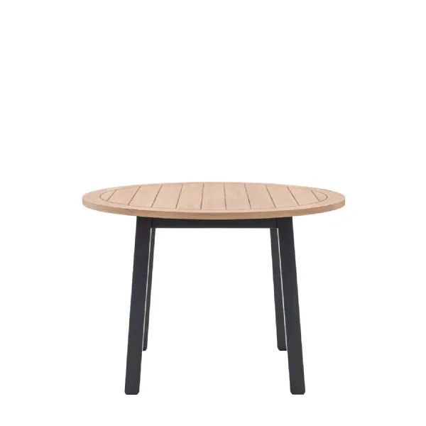 Meteror Small Round Dining Table Planked Oak Top