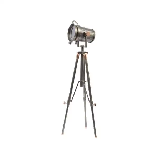 Copper Satin Grey Adjustable Tripod Spotlight Floor Lamp