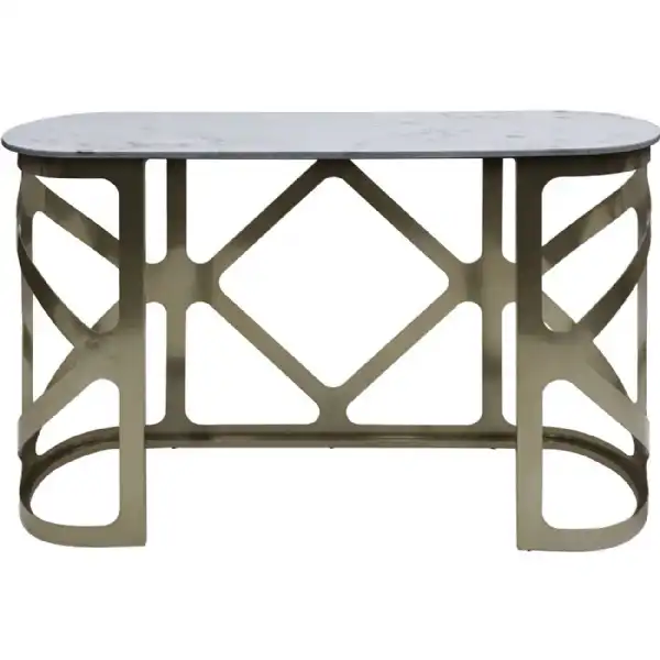 Black with Grey Marble Top Console Table